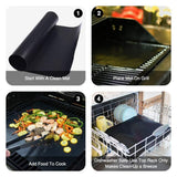 6-Pack Non Stick Grill Mat Oven Mat Baking Mat, 40x33cm, Black - Side View