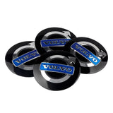 Volvo Center Caps 4-Pack, 64mm – Black, Silver, Blue Hub Emblem for Volvo Wheels