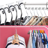 Silver Clothes Hanger Organizer with Connection Hook