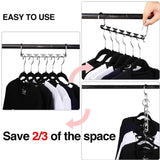Silver Clothes Hanger Organizer with Connection Hook