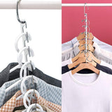 Silver Clothes Hanger Organizer with Connection Hook