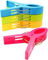 12 pcs Large Clothes Pegs, MultiColor, for Towel and Beach Towel - Top-Down View