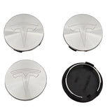 4-Pack Tesla Wheel Hub Caps, 56mm, Silver - Compatible with Tesla