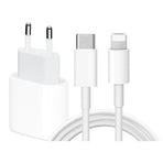20W Fast Charger with 2m USB-C Cable, White, Compatible with iPhone