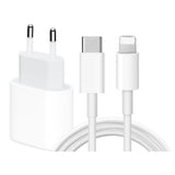 20W Fast Charger with 2m USB-C Cable, White, Compatible with iPhone