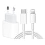 20W Fast Charger with 2m USB-C Cable, White, Compatible with iPhone