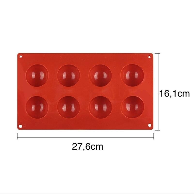 24-Piece Silicone Mold for Ice Chocolate Jelly, Brown Hemisphere Ball Mold 6/8/15/24