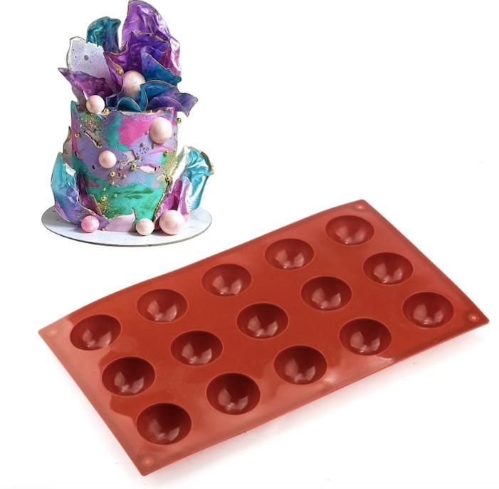 6/8/15/24 Silicone Mold, Ball Hemisphere Ice Chocolate Jelly Mold 8 Bullets Brown
