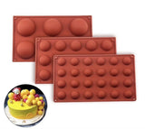 6/8/15/24 Silicone Mold, Ball Hemisphere Ice Chocolate Jelly Mold 8 Bullets Brown