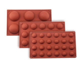 6/8/15/24 Silicone Mold, Ball Hemisphere Ice Chocolate Jelly Mold 8 Bullets Brown