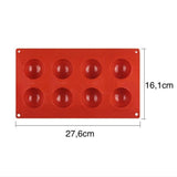 6/8/15/24 Silicone Mold, Ball Hemisphere Ice Chocolate Jelly Mold 8 Bullets Brown - Low Angle