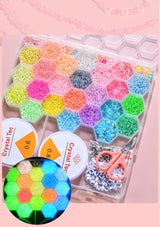 Glow in the Dark Bead Set DIY Kit with Wire and Accessories, Multicolor