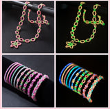 Glow in the Dark Bead Set DIY Kit with Wire and Accessories, Multicolor - Close-Up Angle