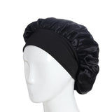 Satin Sleep Cap Black, One Size - Front View