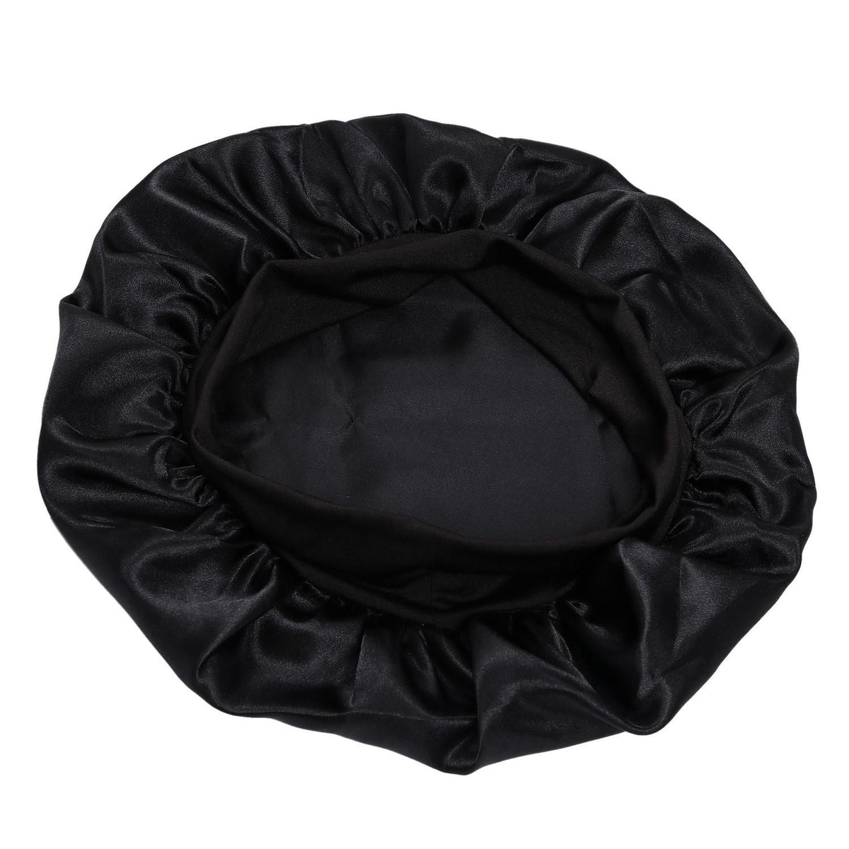 Satin Sleep Cap Black, One Size