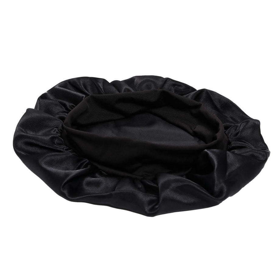 Satin Sleep Cap Black, One Size