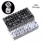 100-Pack White Six-Sided Dice for Party Game Puzzle