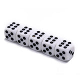 100-Pack White Six-Sided Dice for Party Game Puzzle - Side View