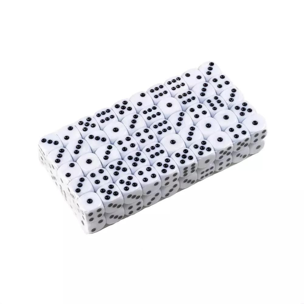100-Pack White Six-Sided Dice for Party Game Puzzle