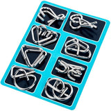 Blue Metal Puzzle Brain Teaser for Brain Training