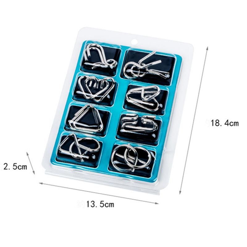 Blue Metal Puzzle Brain Teaser for Brain Training