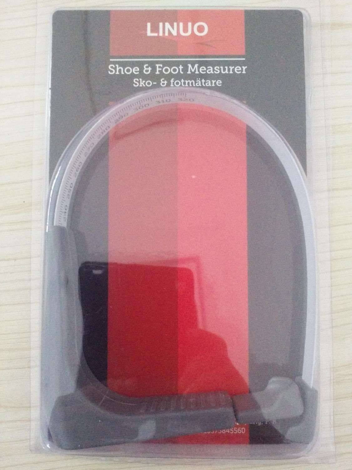 Shoe size measuring stick, foot measurer for shoes, grey