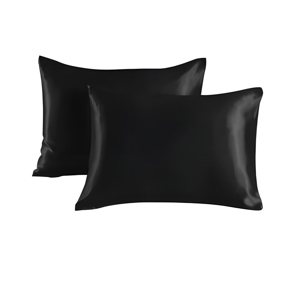 2-Pack Satin Pillowcase, 50 x 66cm, Black