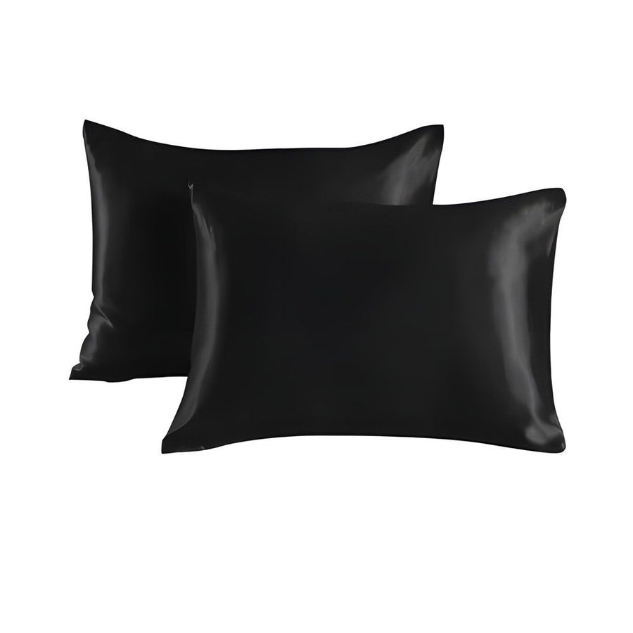 2-Pack Satin Pillowcase, 50 x 66cm, Black