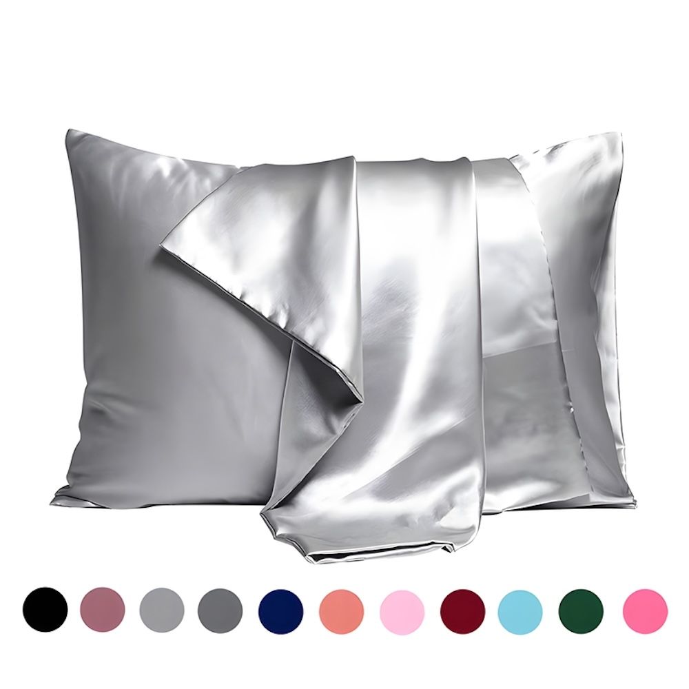 Satin pillowcase 2-pack light gray, 50 x 66cm