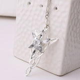 Evenstar Lord of the Rings Silver Plated Necklace, Arwen - Side View