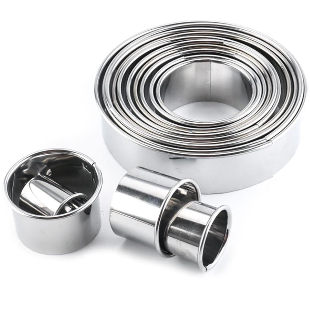 14pcs Round Cookie Cutters, Silver