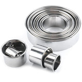 14pcs Round Cookie Cutters, Silver - Front View
