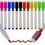 12-Pack Whiteboard Pens with Eraser and Magnet, MultiColor