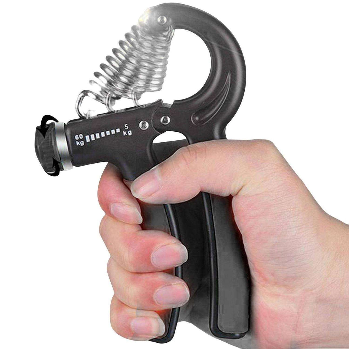 5-60kg Adjustable Hand Grip Strength Trainer, Black