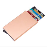 Aluminum Pop-Up Card Holder RFID-Safe Black Case - 45-Degree Angle
