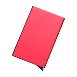 Aluminum Pop-Up Card Holder RFID-Safe Black Case - Rear View