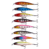 43-Pack Fishing Lure Wobbler Minnow Mixed Color - Side View