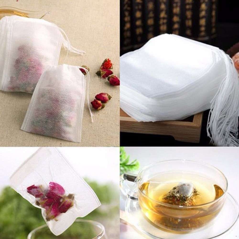 200pcs Empty Loose Leaf Tea Bags, White