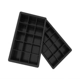 Black Ice Cube Mold Large Squares for Ice Chocolate Jelly - Side View