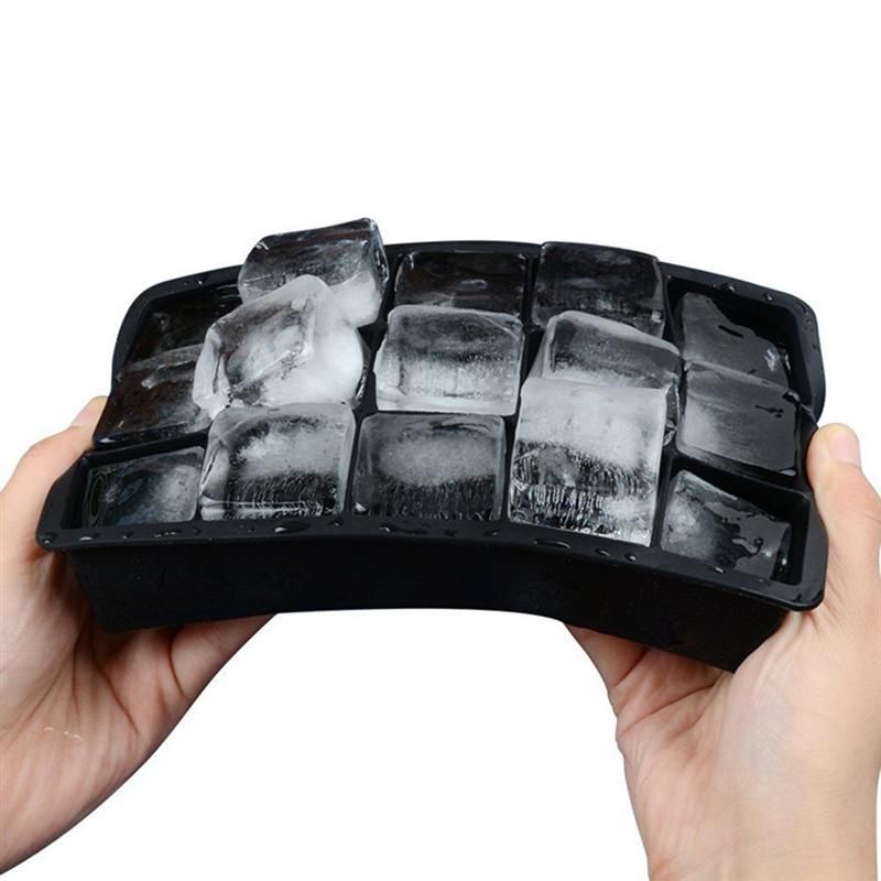 Black Ice Cube Mold Large Squares for Ice Chocolate Jelly