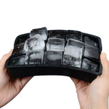 Black Ice Cube Mold Large Squares for Ice Chocolate Jelly - Top-Down View