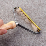 Lint & Fur Remover for Clothes, Silver - Effective Hair Removal Tool - Top-Down View