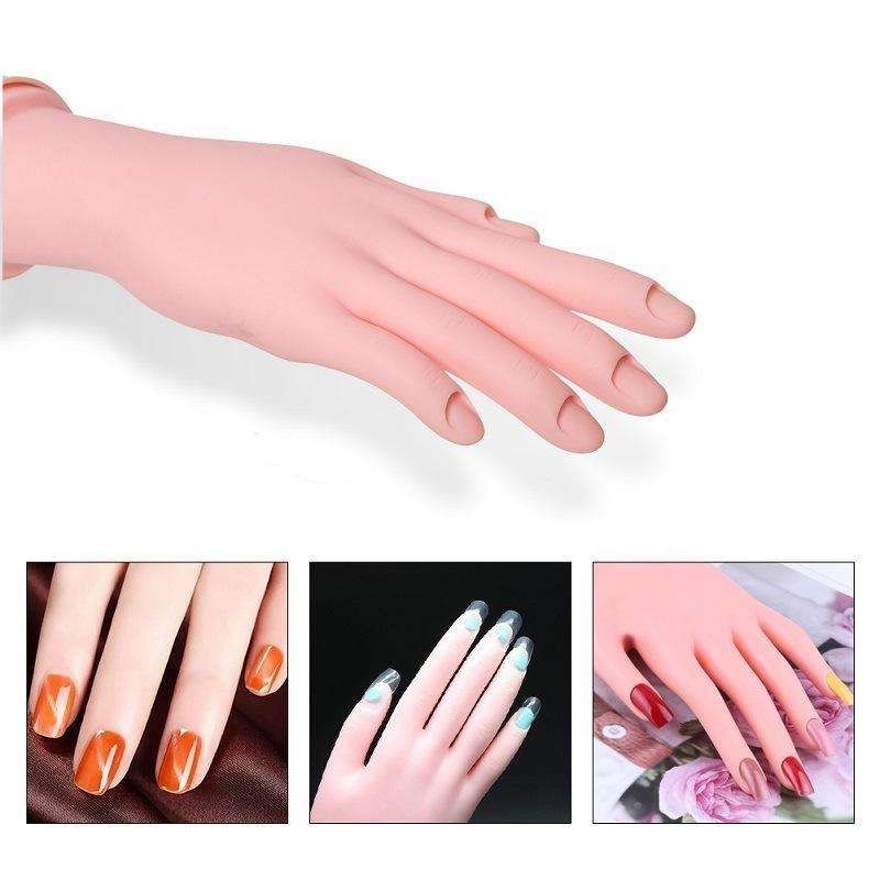 Silicone nail training hand fake hand for nail art, Beige
