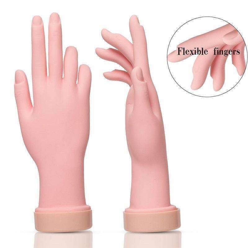 Silicone nail training hand fake hand for nail art, Beige
