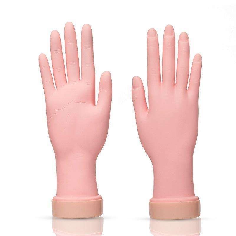 Silicone nail training hand fake hand for nail art, Beige