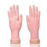 Silicone nail training hand fake hand for nail art, Beige - Top-Down View