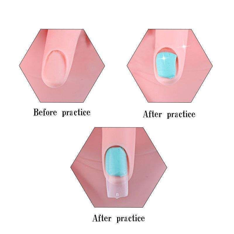 Silicone nail training hand fake hand for nail art, Beige