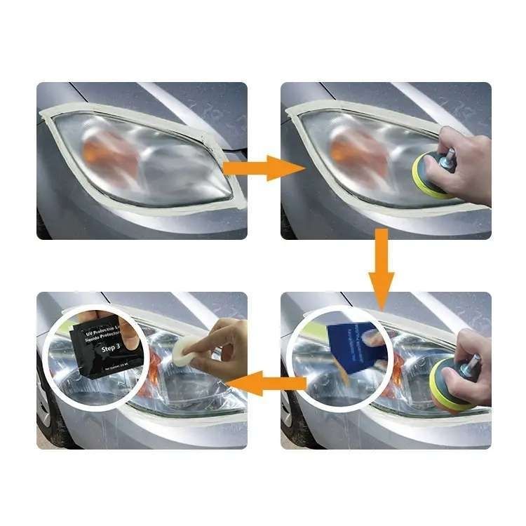 Headlight Polishing Kit MultiColor, Cleans Polishes Increases Clarity Safety