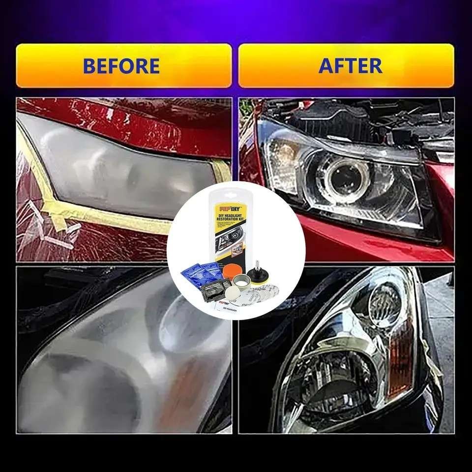 Headlight Polishing Kit MultiColor, Cleans Polishes Increases Clarity Safety