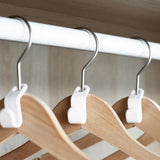 10-pack White Clothes Hangers with Connecting Hook, Organizer - Front View